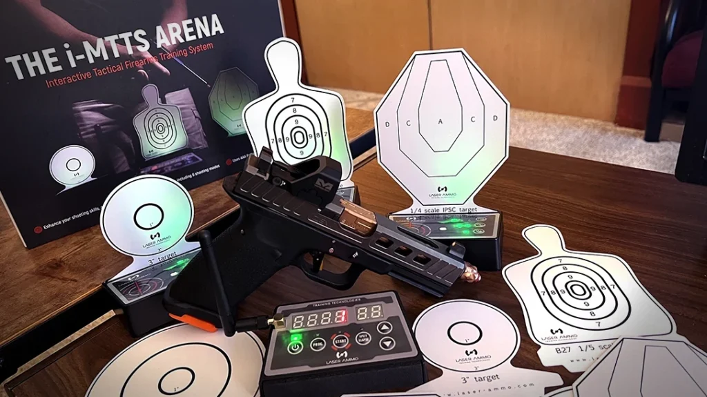 The Glock 17 build runs great with the Laser Ammo i-MTTS Training Arena.