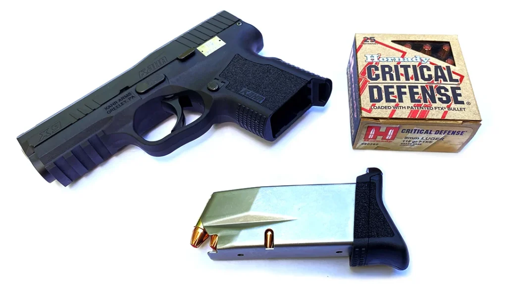 Two 10-round stainless steel body magazines come with each pistol.