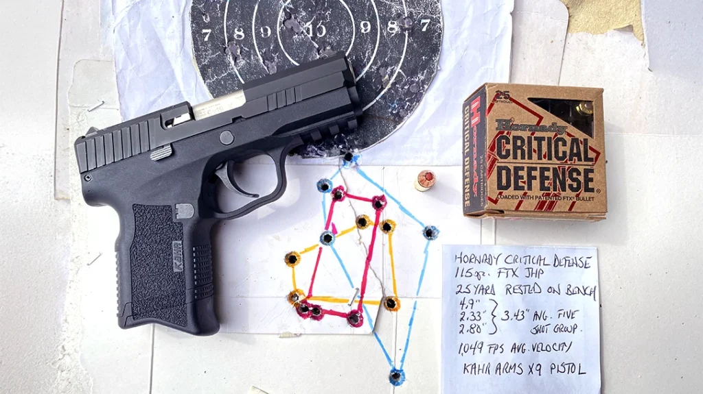 Performance of the Kahr Arms X9 double-stack 9mm.