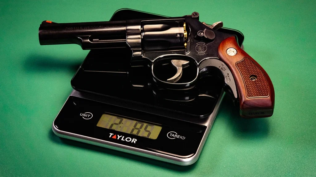 Loaded with 158-grain .357 Magnum, the no-lock Model 19 comes in at 2 pounds, 8.5 ounces.