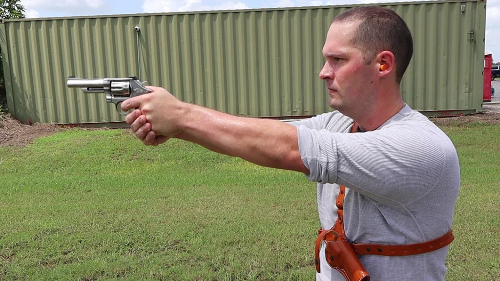 Typical of trigger on the Smith & Wesson 617, the single action is crisp with no mush, and the double-action stacks heavy before suddenly lightening before the final break.
