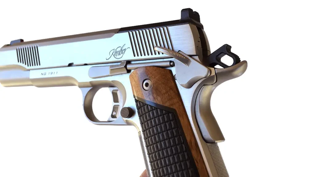 Kimber equips the NG 1911 with ambidextrous thumb safeties that are extended and engage and disengage with the same crispness as the trigger breaks.