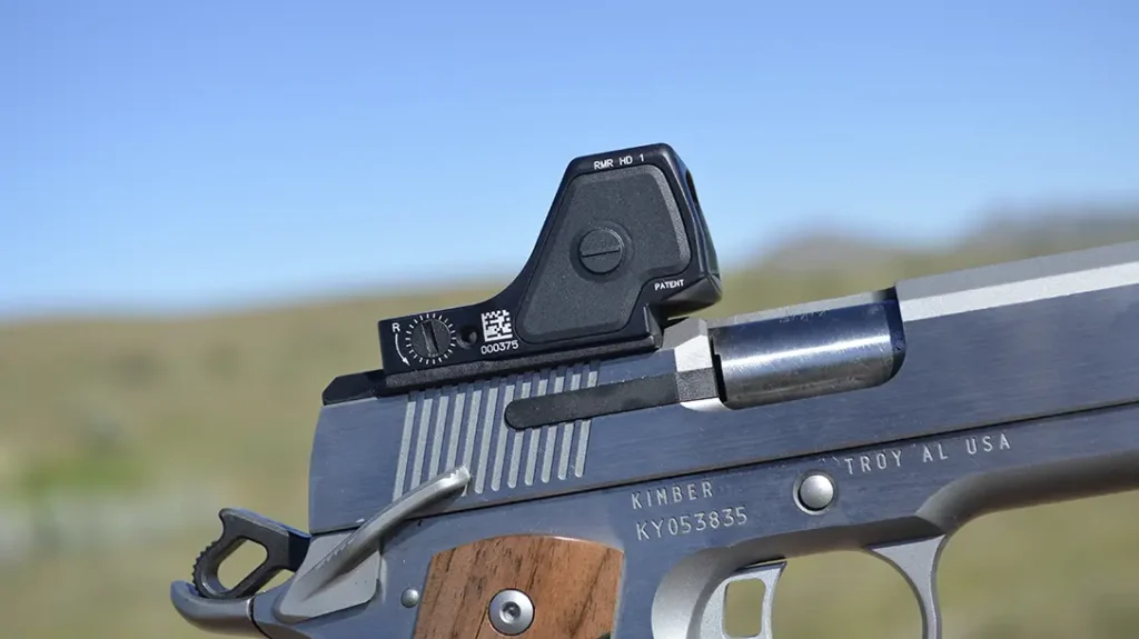 The author installed the Trijicon RMR HD on his test sample of the Kimber NG 1911.