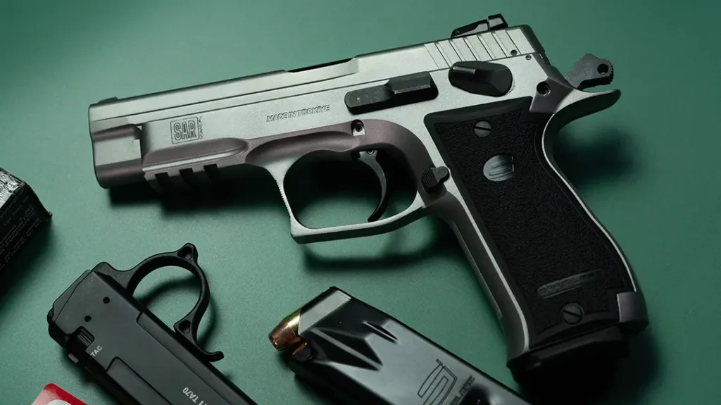 The pistol includes an accessory rail for a Weapon Mounted Light.