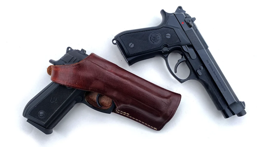 As I mentioned, holster options for your full-size Model 92 should work fine with the Taurus Model 58, leaving an inch of empty space at the nose.