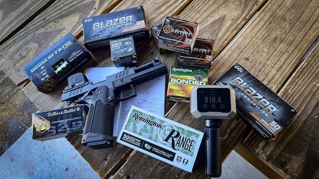 The author chronographed a wide variety of ammunition using a Garmin Xero.