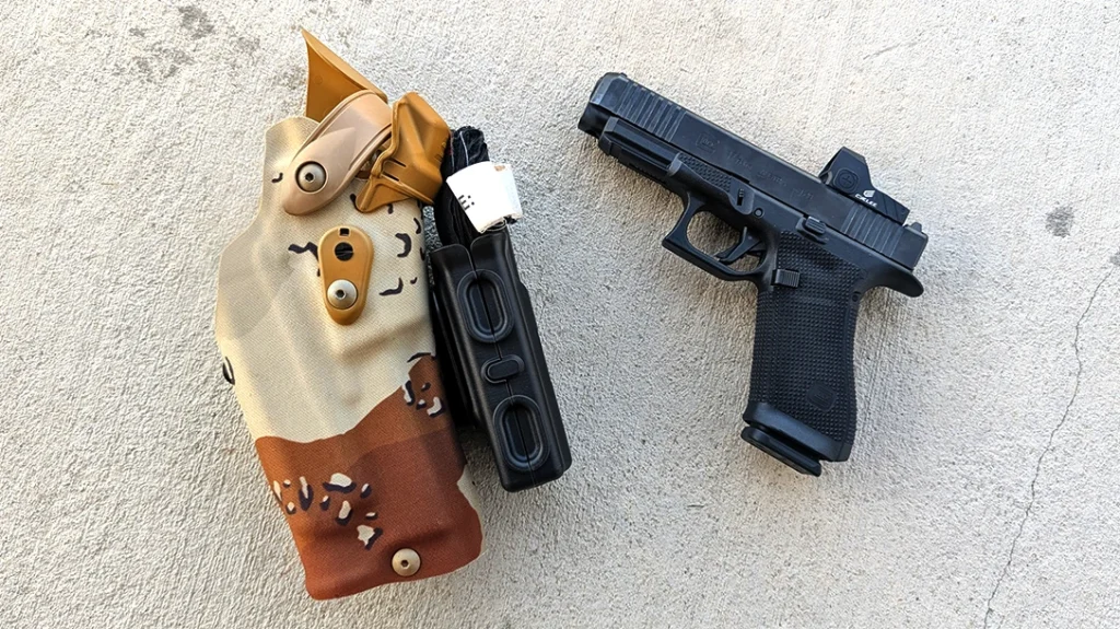 From a Level 3 Safariland holster, I shot a 2.3-second Bill Drill with the Glock 17 Gen 6.