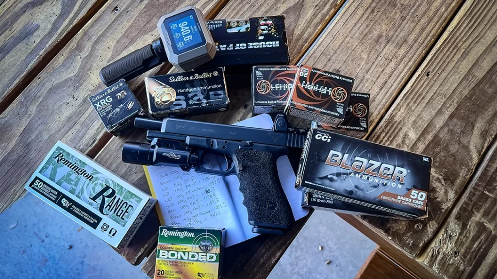 The author brought a variety of ammunition and gathered velocity data with his Garmin Xero.