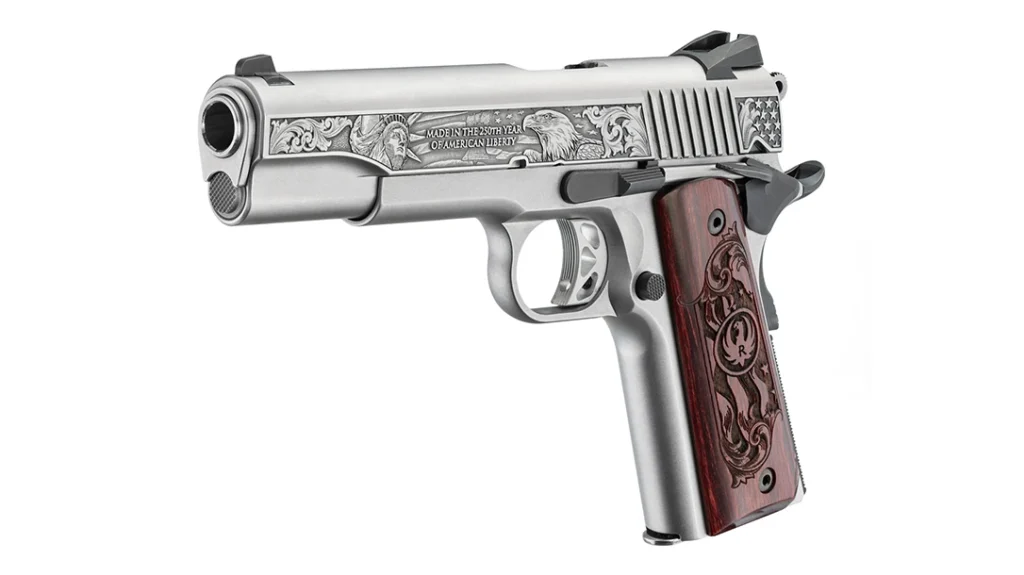 The left side of the Ruger America’s 250th Anniversary SR1911.